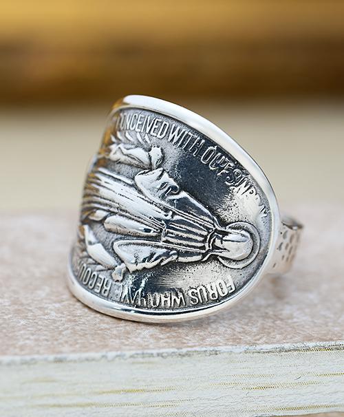 シルバー925アクセサリー | 聖母マリア 不思議のメダイ コイン メダル 